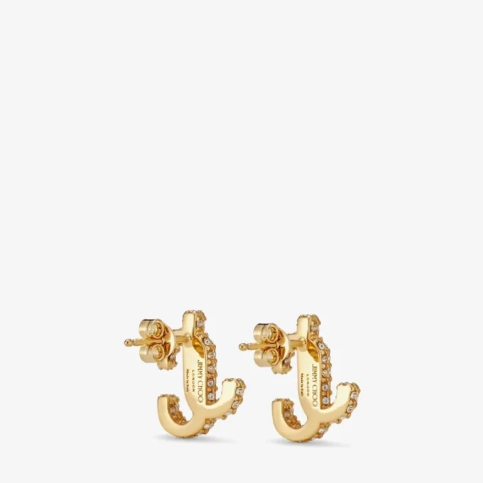 Jc Studs Gold-Finish Metal Jc Stud Earrings with Swarovski Crystals