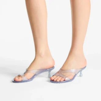 Jelly Drop 50 Silver Glitter Jelly Sandals