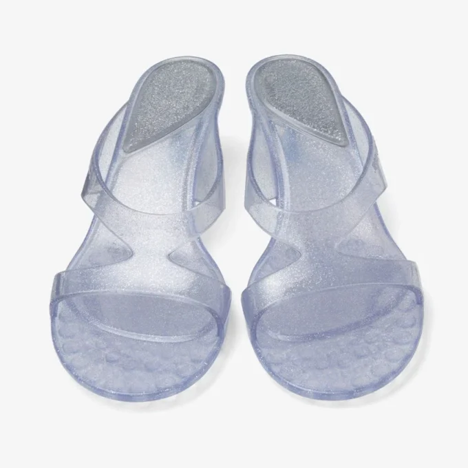 Jelly Drop 50 Silver Glitter Jelly Sandals