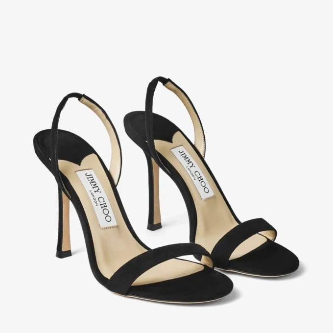 Jenn 100 Black Suede Sandals