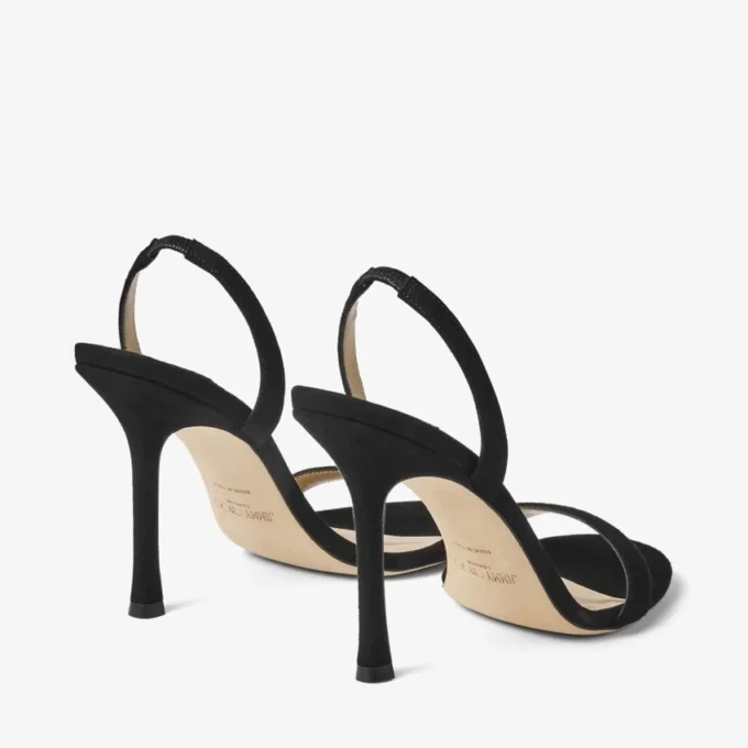 Jenn 100 Black Suede Sandals