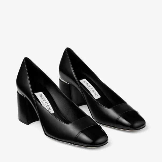 Jenson 65 Black Patent and Nappa Leather Pumps