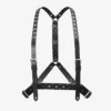 Jimmy Choo Noir Kei Ninomiya Single Star Harness Black Smooth Calf Leather Harness with Metal Multi Star Embellishment