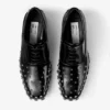 Jimmy Choo Noir Kei Ninomiya Star Shoe Black Polished Calf Leather Lace-Up Shoes with Star Embellishment