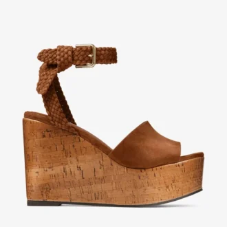 jori 100 tan suede and shiny cork wedges 1 330x330 - Jori 100 Tan Suede and Shiny Cork Wedges
