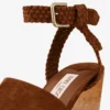 Jori 100 Tan Suede and Shiny Cork Wedges