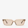 Josi Transparent Tan Rectangular Sunglasses