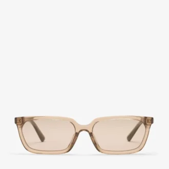 Josi Transparent Tan Rectangular Sunglasses