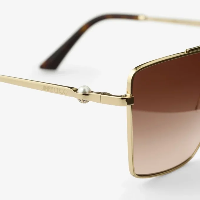 Joss Pale Gold Square Sunglasses