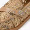 Kalia Loafer Natural Flower Woven Raffia and Calf Leather Loafers