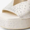 Karli Platform 125 Ivory Satin Crystal Platform Sandals