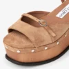 Kata 60 Toffee Velvet Suede Sandal Wedges
