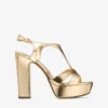 Kesia 120 Gold Liquid Metal Leather Sandals
