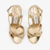 Kesia 120 Gold Liquid Metal Leather Sandals