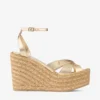 Korra 100 Gold Metallic Nappa Leather Wedges