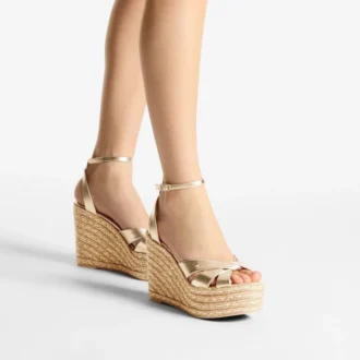 korra 100 gold metallic nappa leather wedges 2 330x330 - Korra 100 Gold Metallic Nappa Leather Wedges