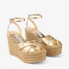 Korra 100 Gold Metallic Nappa Leather Wedges