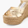 Korra 100 Gold Metallic Nappa Leather Wedges