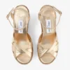 Korra 100 Gold Metallic Nappa Leather Wedges