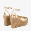Korra 100 Gold Metallic Nappa Leather Wedges