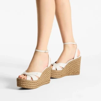 Korra 100 Latte Nappa Leather Wedges