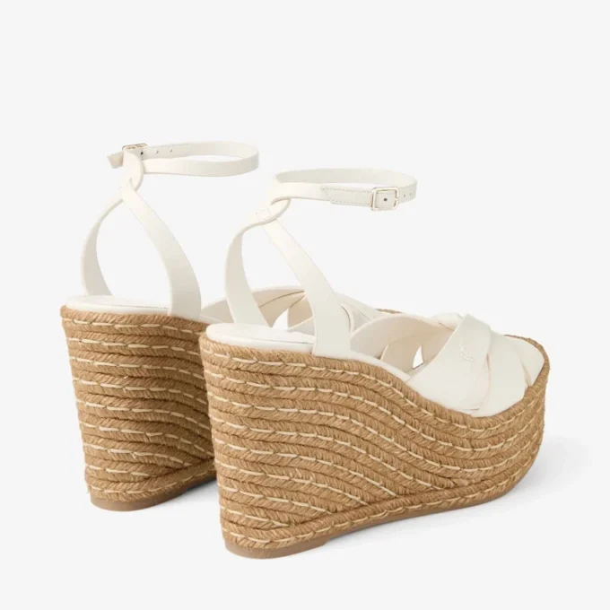 Korra 100 Latte Nappa Leather Wedges