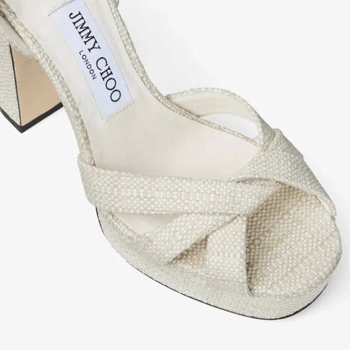 Kove 120 Natural Fine Raffia Platform Sandals