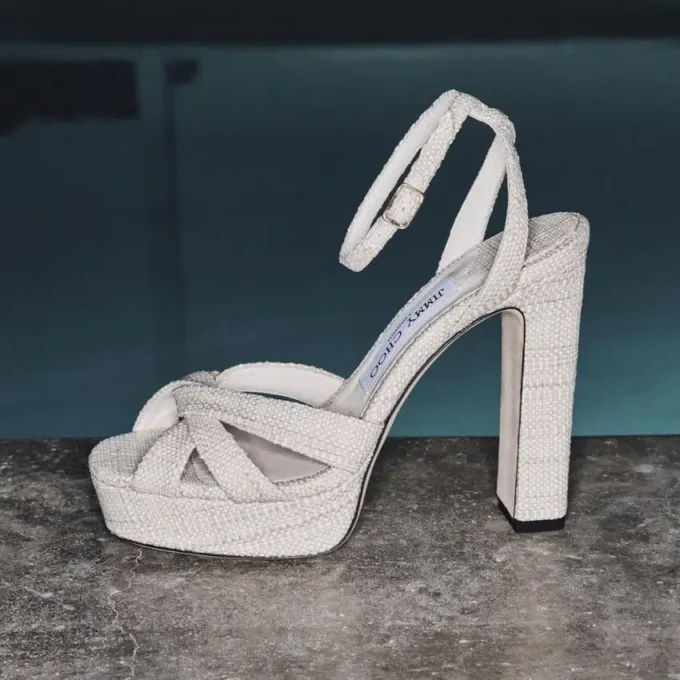 Kove 120 Natural Fine Raffia Platform Sandals