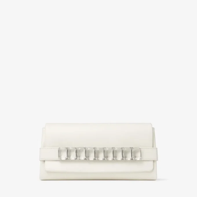 Kya Latte Nappa Leather Clutch Bag