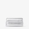 Kya Silver Metallic Nappa Leather Clutch Bag