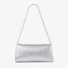 Kya Silver Metallic Nappa Leather Clutch Bag