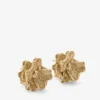 Lace Corsage Studs Gold Finish Metal Corsage Earrings