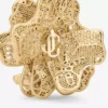 Lace Corsage Studs Gold Finish Metal Corsage Earrings