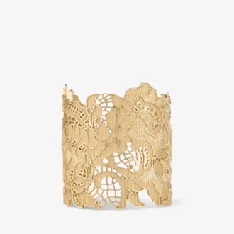 Lace Cut-Out Cuff Gold Metal Lace Cuff Bracelet