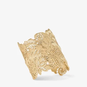Lace Cut-Out Cuff Gold Metal Lace Cuff Bracelet