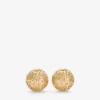 Lace Sphere Studs Gold Finish Metal Sphere Stud Earrings