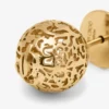 Lace Sphere Studs Gold Finish Metal Sphere Stud Earrings