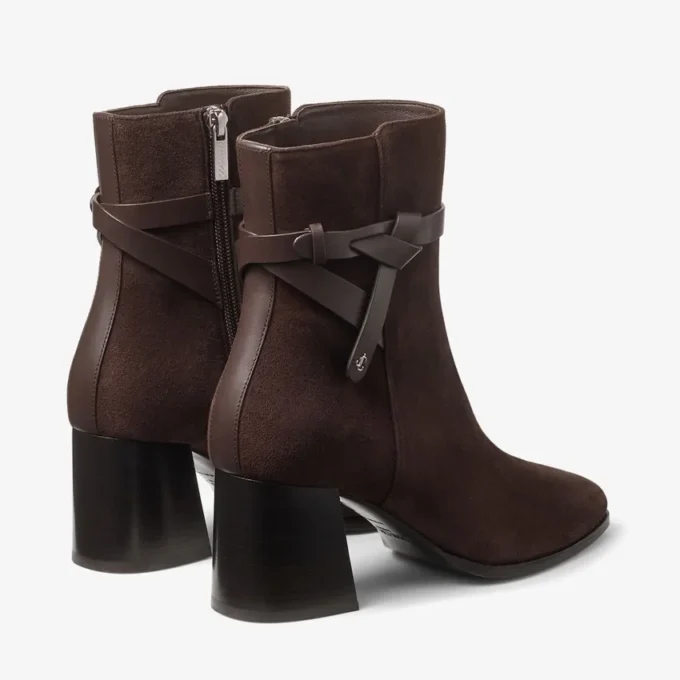 Lawton Ankle Boot 65 Chocolate Suede and Calf Leather Ankle Boots