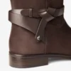 Lawton Knee Boot Flat Chocolate Suede and Calf Leather Knee High Boots