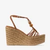Lemi Wedge 100 Tan Mix Suede Wedges with Beads