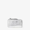 Lise Zipped Silver Vinatge Metallic Leather Wallet