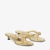 Liss 35 Gold Metallic Nappa Leather Mule Sandals with Bow
