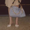Livi 65 Almond and Latte Mix Flecked Canvas and Soft Glove Leather Mules with Nappa Leather Bow