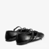 Loli Ballerina Black Shiny Nappa Leather Ballerina Flats with Soft Glove Leather Bows