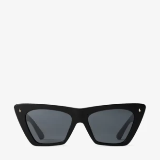Lou Black and Grey Acetate Cat-Eye Sunglasses