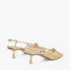 Lova 50 Gold Metallic Nappa Leather Sandals with Beads