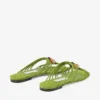 Lova Mule Flat Clover Mix Suede Flats with Beads