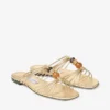 Lova Mule Flat Gold Mix Metallic Nappa Leather Flats with Beads