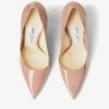 Love 100 Ballet-Pink Patent-Leather Pointed Pumps with Jc Emblem