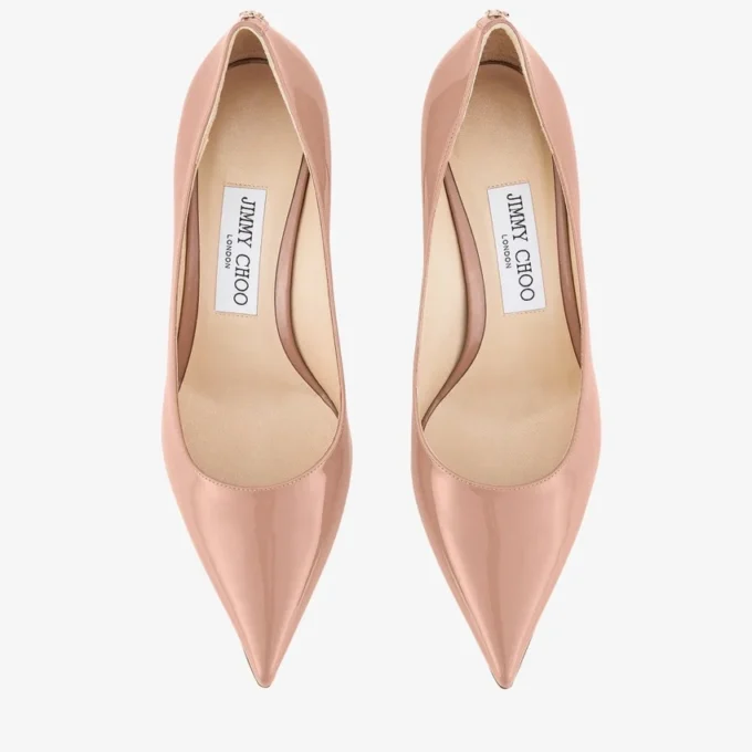 Love 65 Ballet-Pink Patent-Leather Pumps with Jc Emblem